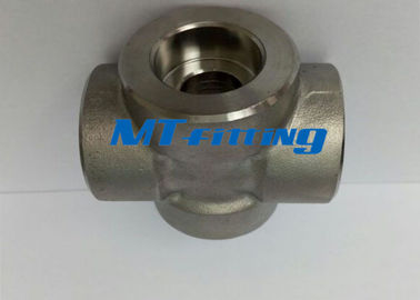 Socket Welded F304L / 316L Forged High Pressure Pipe Fitting Stainless Steel Cross